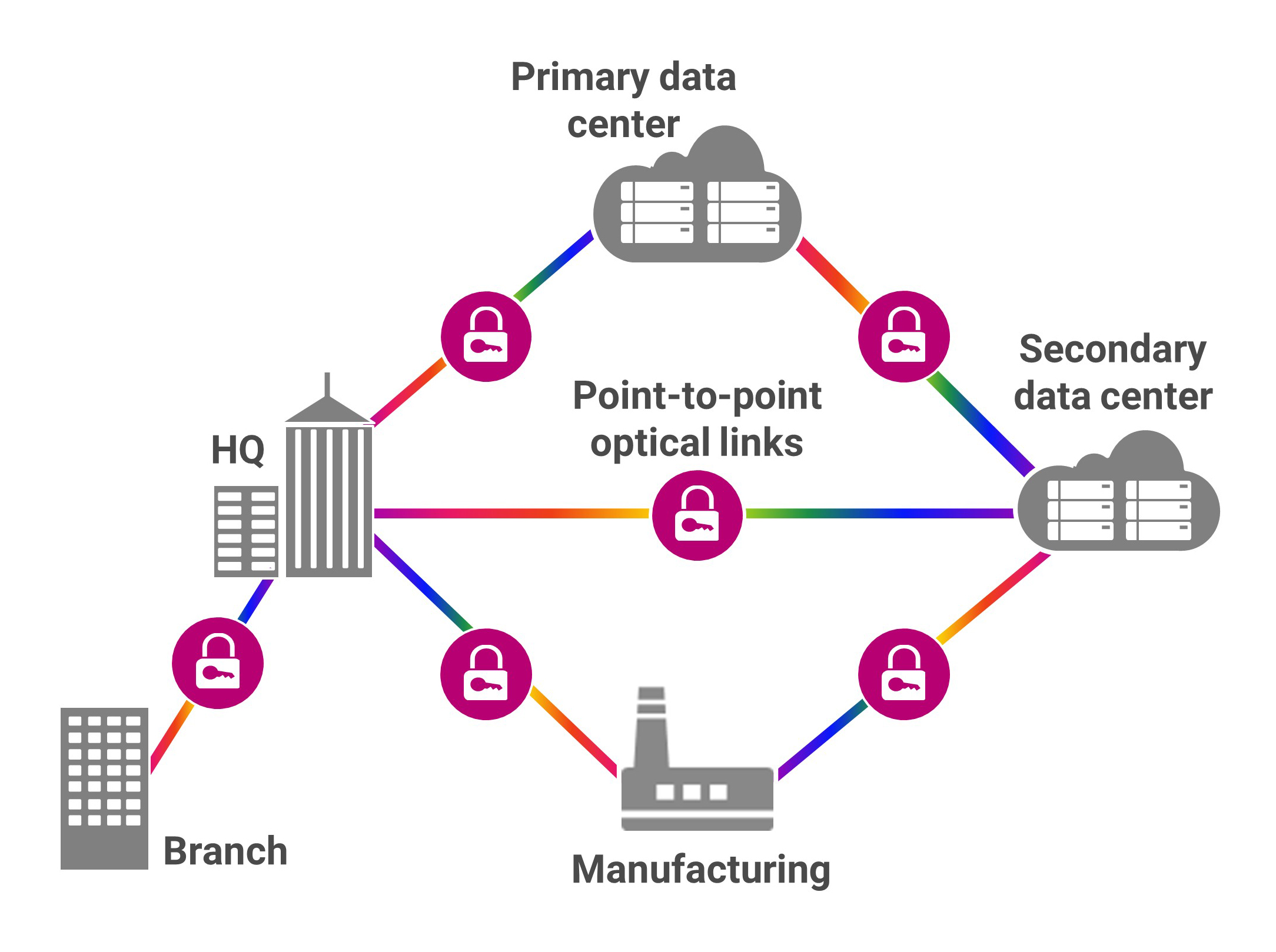 Secure Private Optical Network Diagram